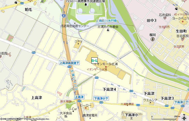 クロサワメガネ　イオン土浦店付近の地図